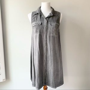 Paper Crane Sleeveless Collar Button Down Flowy Dress Size Medium